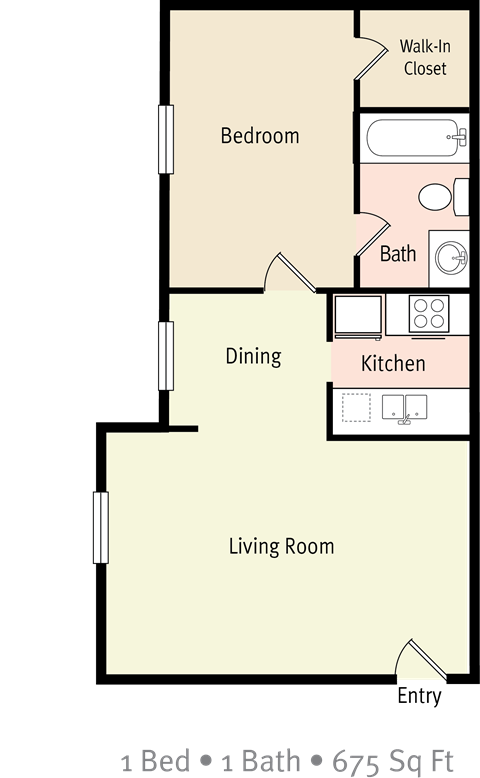 Shoreview1Bd 1Bth 675F